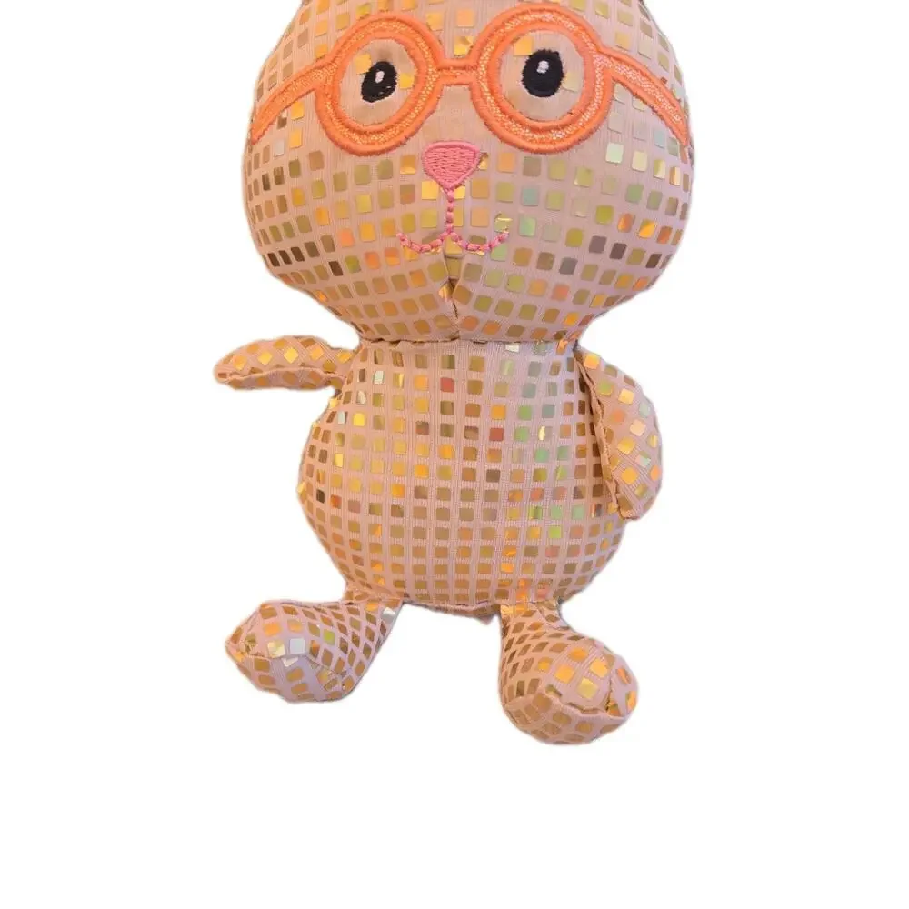Way to Celebrate Walmart Stuffed Plush Gold Orange Bling Disco Bunny 12 Inch
